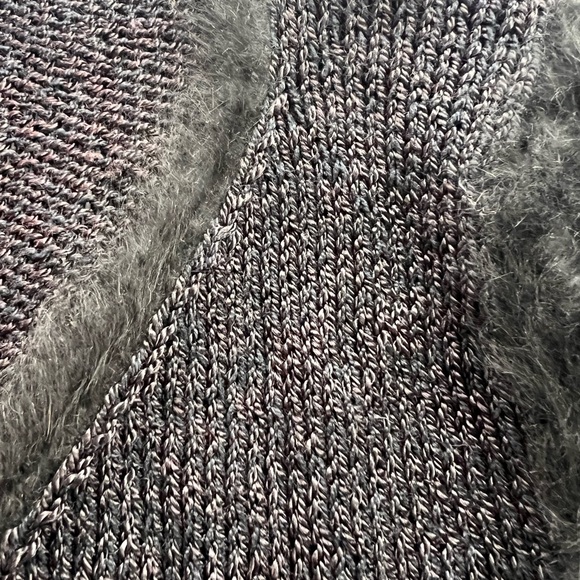 Hand knit Vintage Black V-neck Sweater Rabbit - Picture 2 of 10